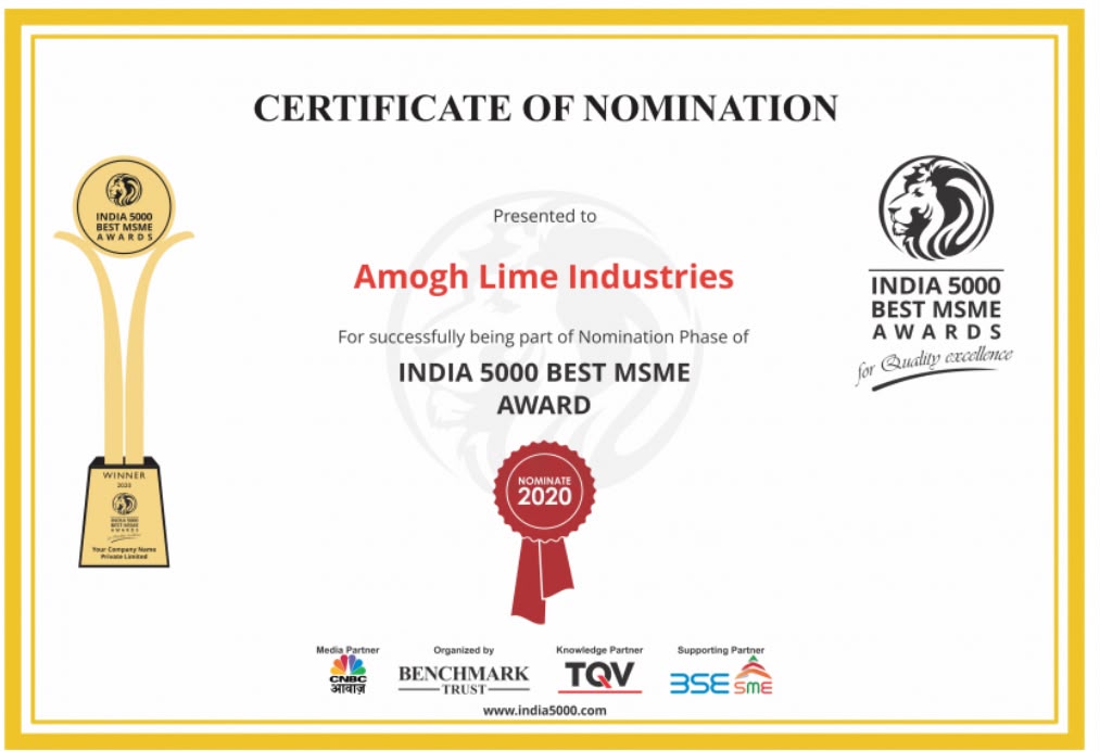 Amogh Lime Industries certification