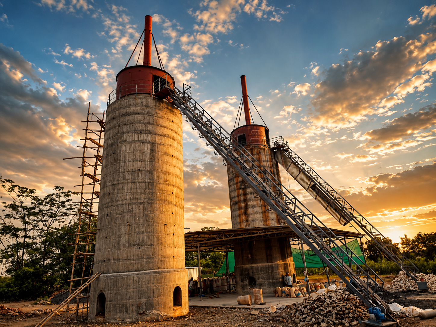 Selected stone and material preparation at Amogh Lime Industries